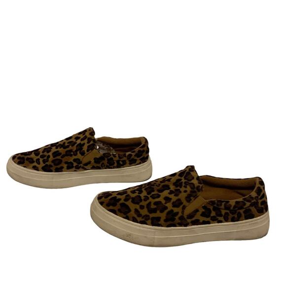 La Shella Leopard Print Low Top Sneakers Slip On Round Toe Size 7.5 Retro Vibes - Picture 3 of 9